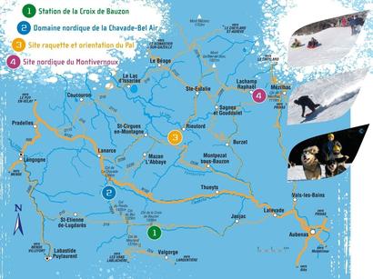 LOCALISATION DE LA STATION SUR LA MONTAGNE D'ARDÈCHE LOCALISATION DE LA STATION SUR LA MONTAGNE D'ARDÈCHE